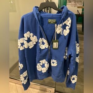 Denim Tears The Cotton Wreath Zip Up Hoodie Royal Blue